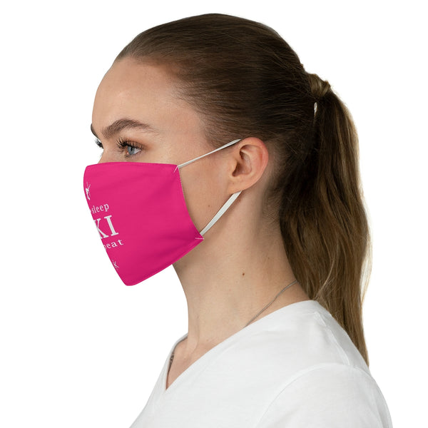 Eat Sleep Ski Pink - Fabric Ski Face Mask