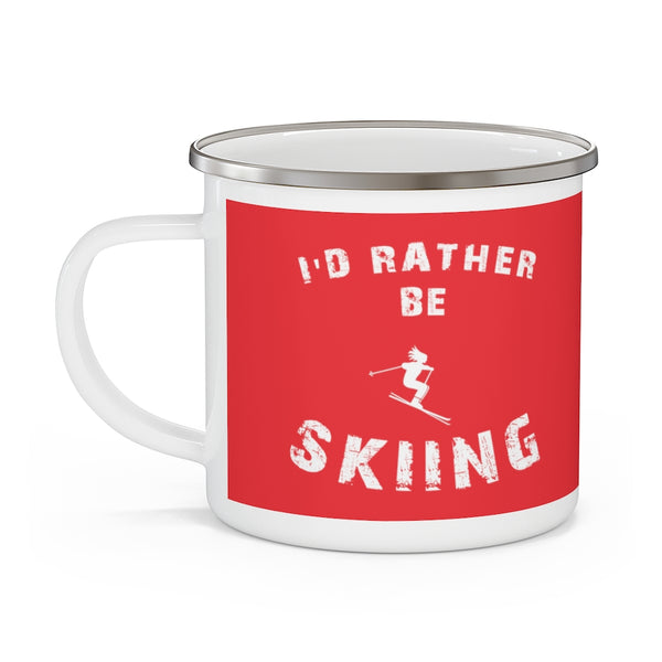 I'd Rather Be Skiing - Enamel Camping Mug