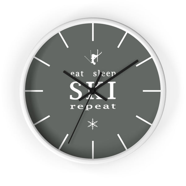 Wall clock - Eat Sleep Ski