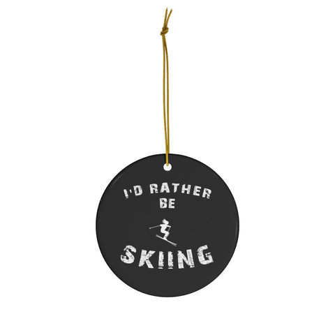 Ceramic Skiing Christmas Ornament