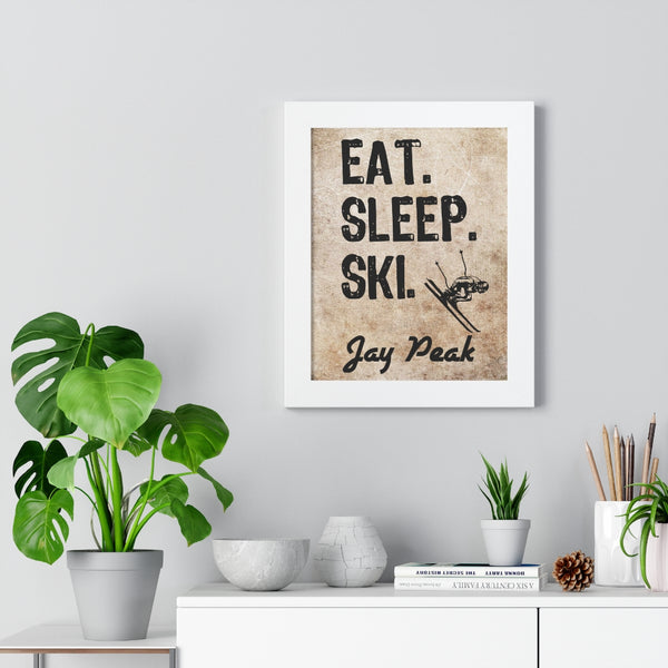 Eat Sleep Ski Jay Peak - Framed Vertical Poster