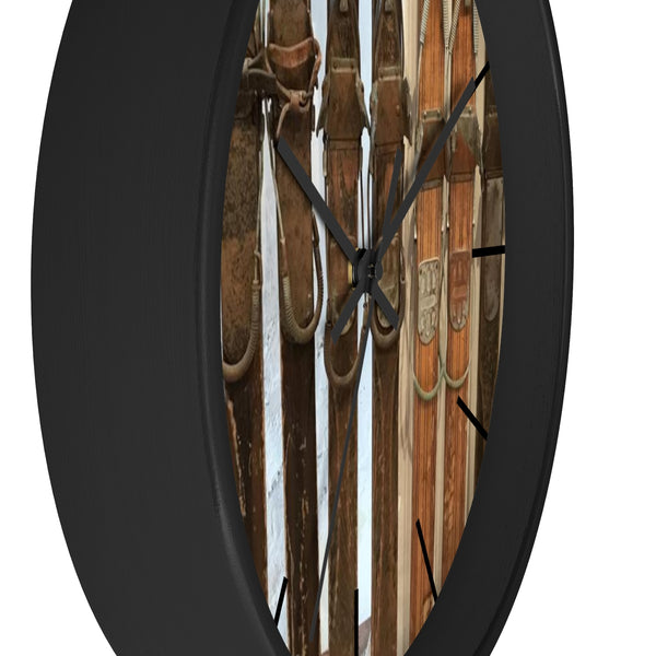 Wall clock - Vintage Ski Bindings