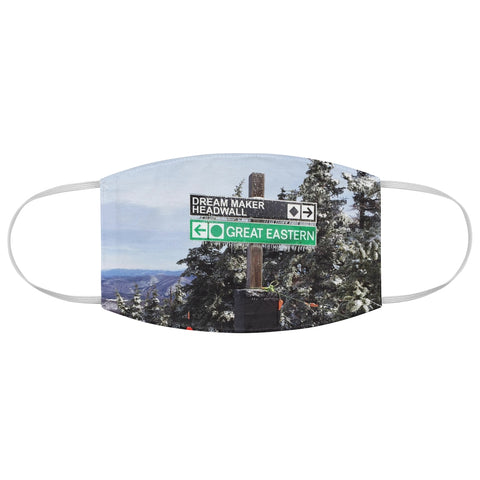Skiing Trail Signs - Fabric Face Mask