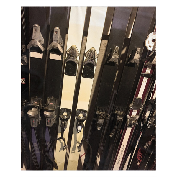 Vintage Skis Sepia - Throw Blanket