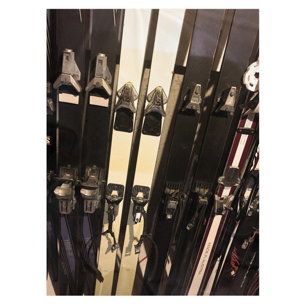 Vintage Skis Sepia - Throw Blanket
