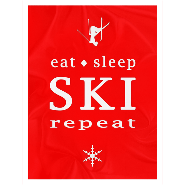 Eat Sleep SKI red - Throw Blanket