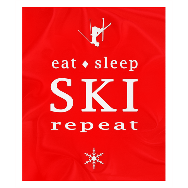 Eat Sleep SKI red - Throw Blanket