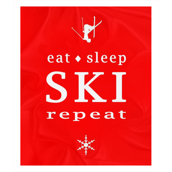 Eat Sleep SKI red - Throw Blanket