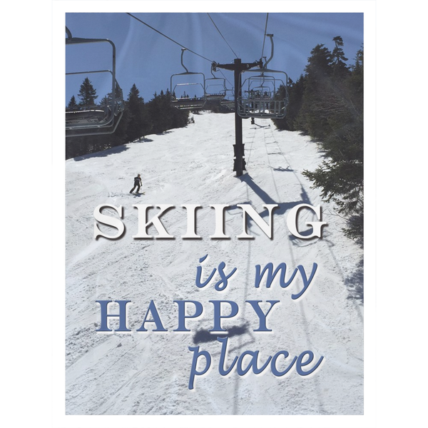 Skiing Is My Happy Place - Throw Blanket