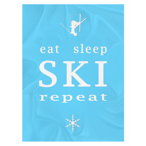 Eat Sleep SKI light blue - Throw Blanket