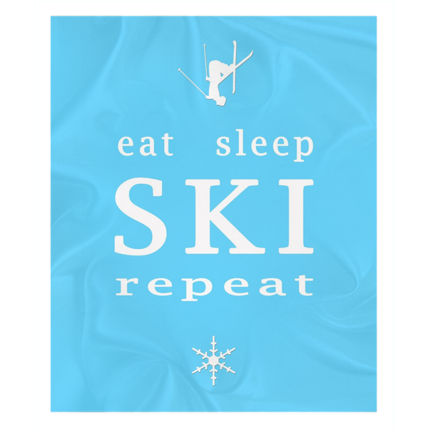 Eat Sleep SKI light blue - Throw Blanket