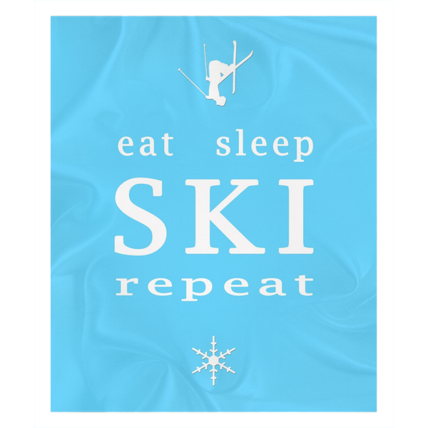 Eat Sleep SKI light blue - Throw Blanket