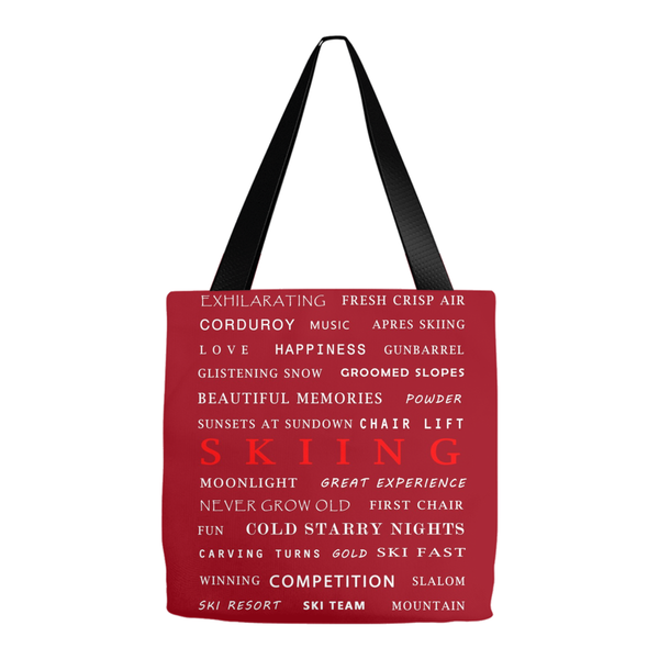 Skiing Burgundy - Tote Bag