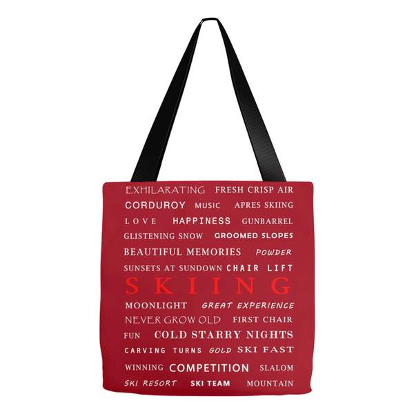 Skiing Burgundy - Tote Bag