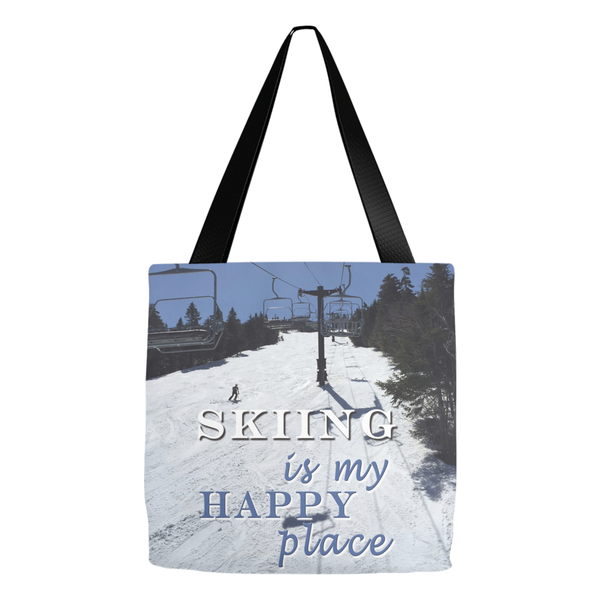 Skiing Is My Happy Place - Tote Bag