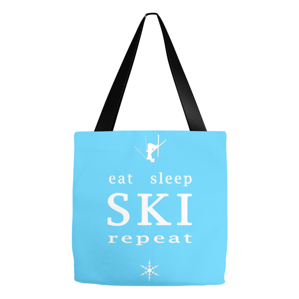 Eat Sleep SKI light blue Tote Bag Skiing Gifts SKI STUFF home decor