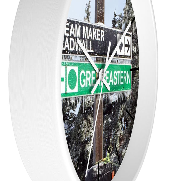 Wall Clock - Ski Trail Sign