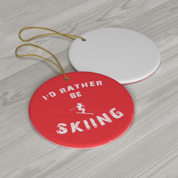 skiing inspired christmas ornament