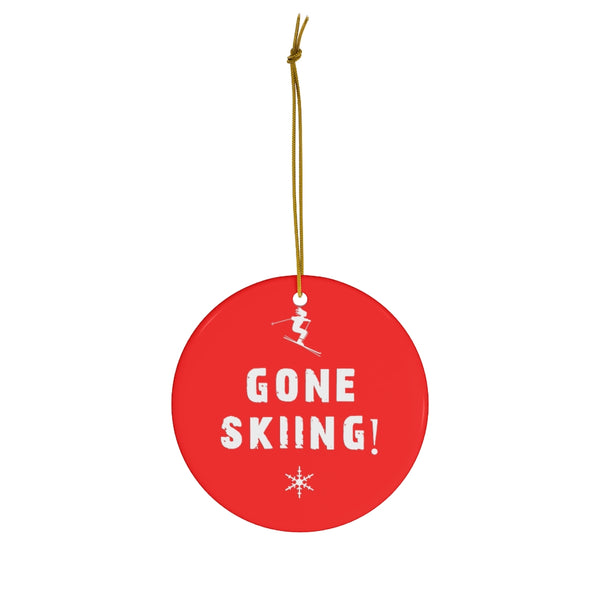 skiing inspired christmas ornament