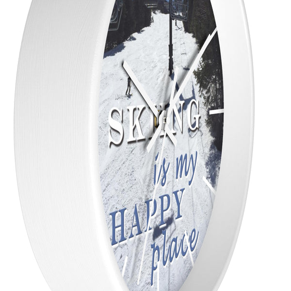 Wall Clock - Skiing is My Happy Place