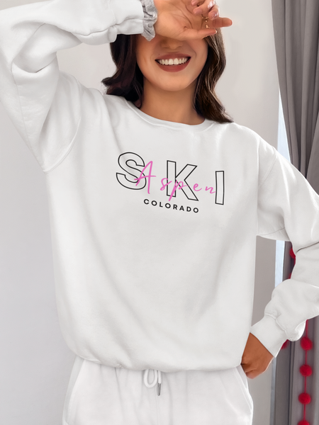 unisex crewneck sweatshirt for ski lovers by SKI STUFF