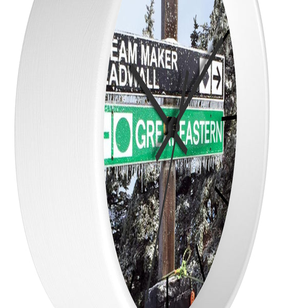 Wall Clock - Ski Trail Sign
