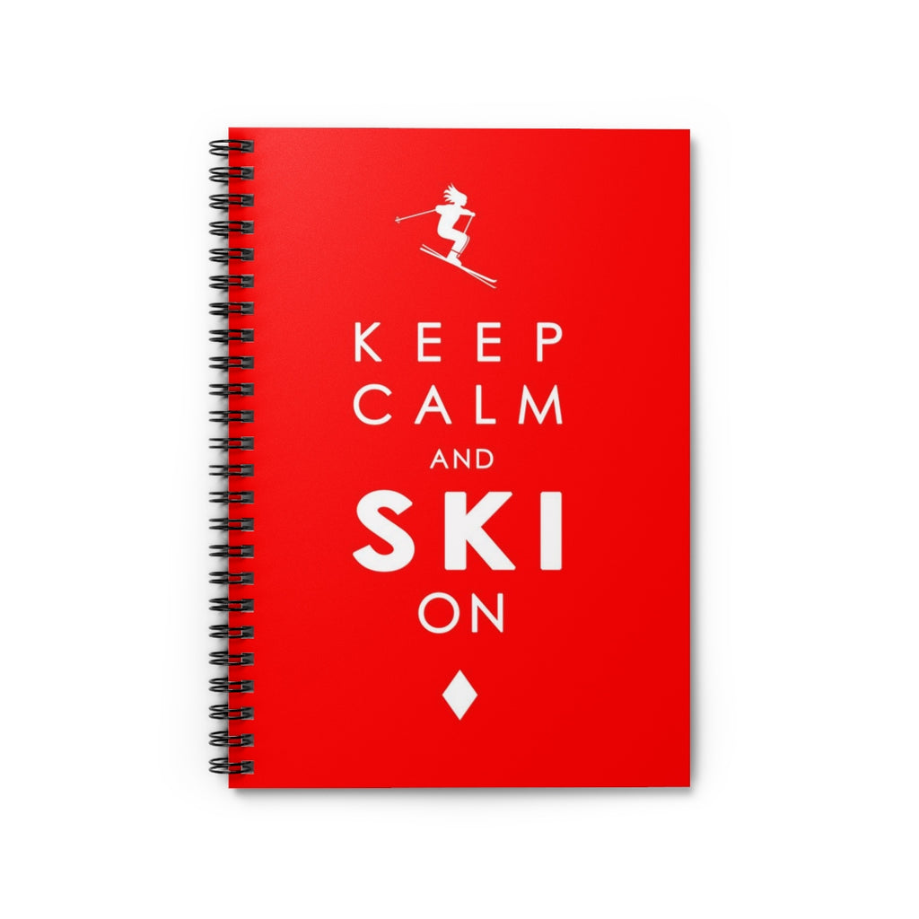 Keep Calm and SKI on - Red - Spiral Notebook