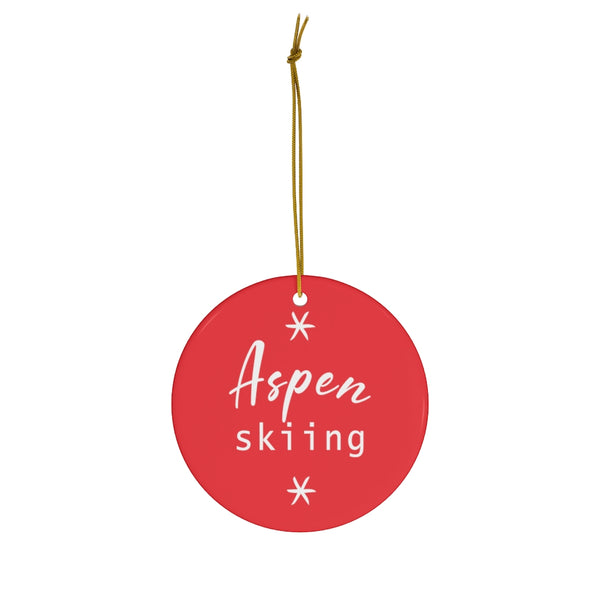 skiing inspired christmas ornament