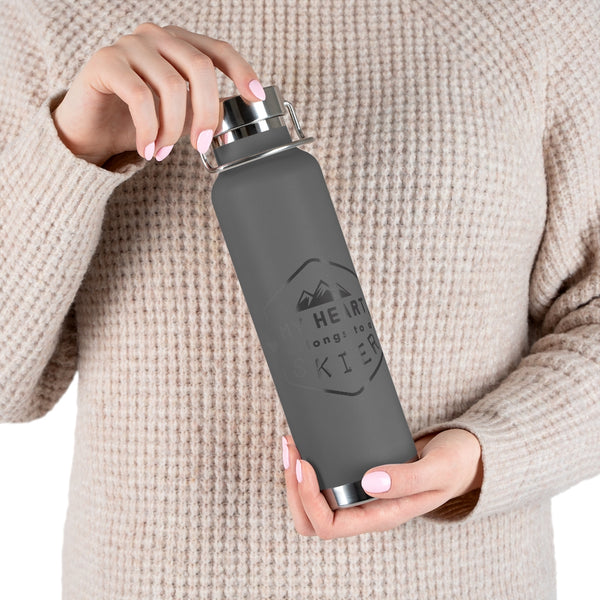 My Heart belongs to a Skier, Vacuum Insulated Bottle, Skiing Bottle, Skier Gifts