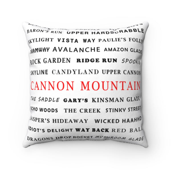 Skiing Trails Cannon Mountain - Throw Pillow
