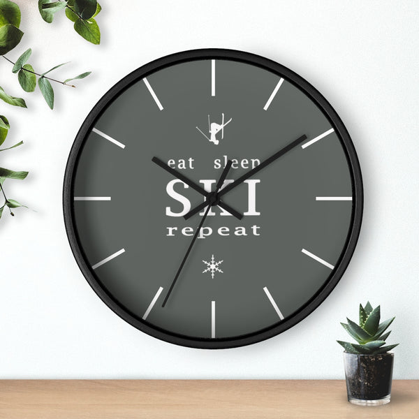 Wall clock - Eat Sleep Ski