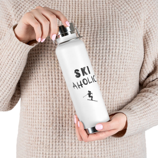 Ski Aholic Vacuum Insulated Bottle, Skiing Bottle, Skier Gifts