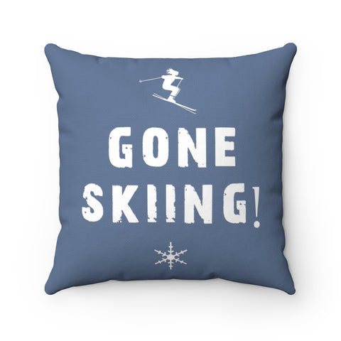 Gone Skiing Jeans Blue - Decorative Skiing Pillow
