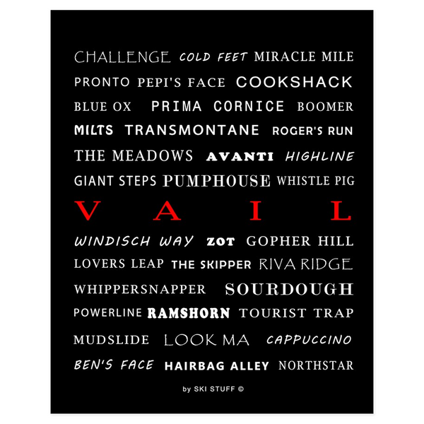 Vail Ski Trails - Poster