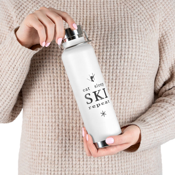 Eat Sleep Ski Vacuum Insulated Bottle, Skiing Bottle, Skier Gifts