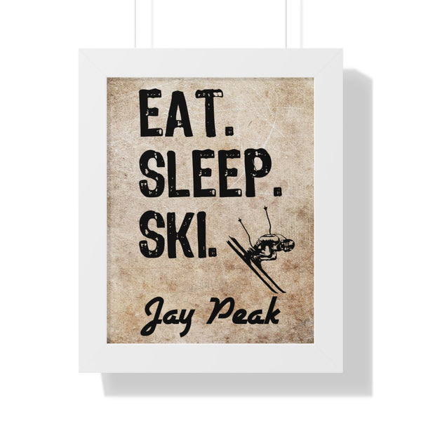 Eat Sleep Ski Jay Peak - Framed Vertical Poster