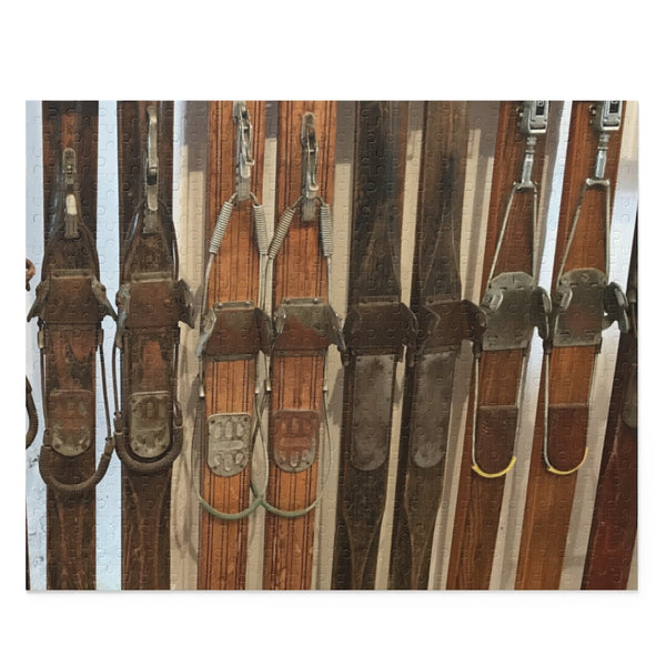 Vintage Wooden Skis Puzzle (120, 252, 500-Piece)