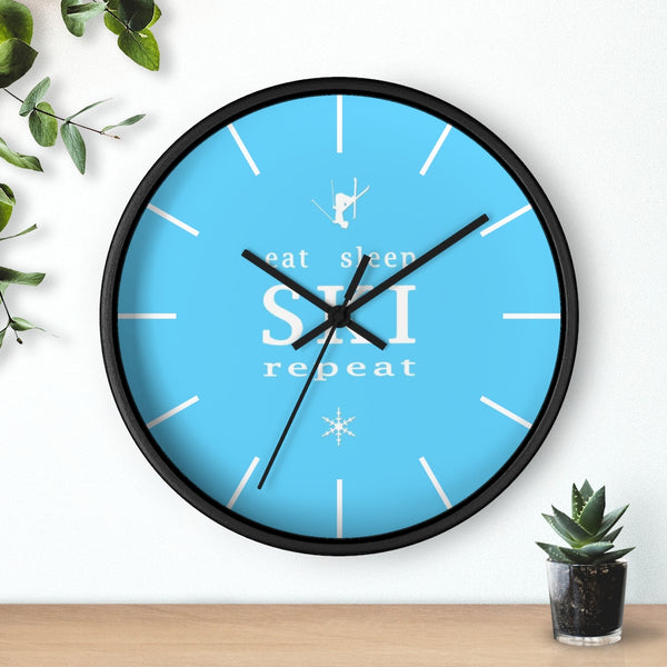 Wall clock - Eat Sleep Ski