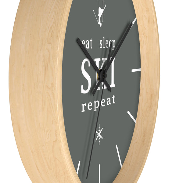 Wall clock - Eat Sleep Ski