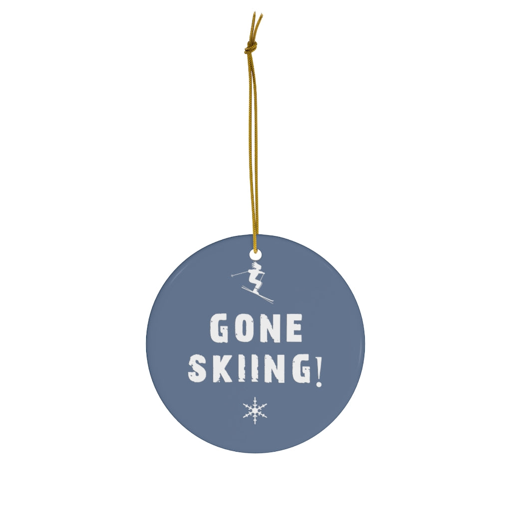 skiing inspired christmas ornament