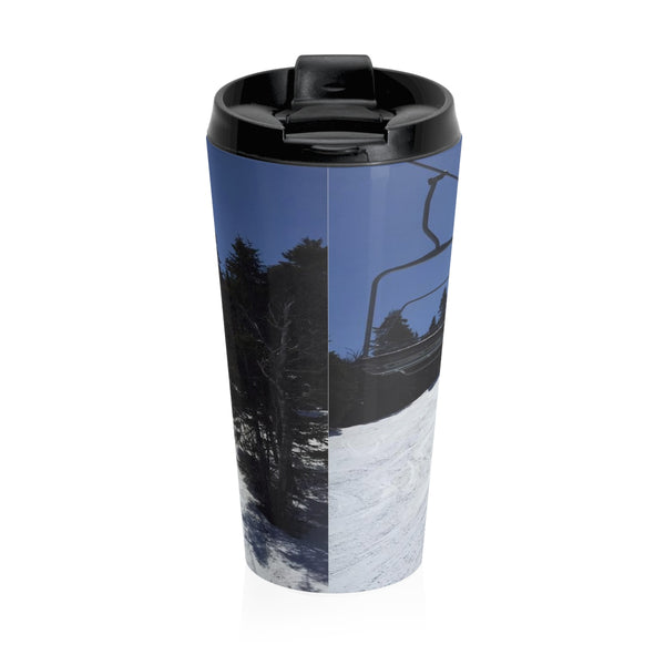 skiing inspired travel mug