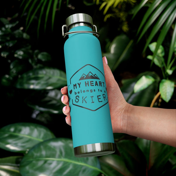 My Heart belongs to a Skier, Vacuum Insulated Bottle, Skiing Bottle, Skier Gifts