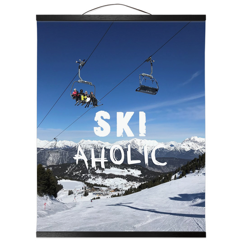 Hanging Canvas Print - Ski Aholic