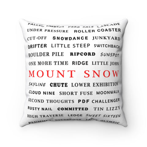 Skiing Trails Mount Snow - Throw Pillow