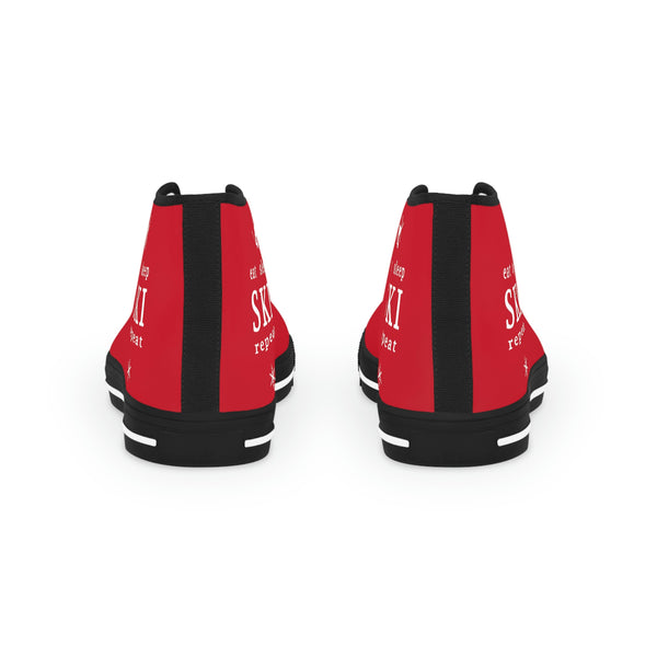 Eat Sleep SKI Red  - Men's High Top Sneakers
