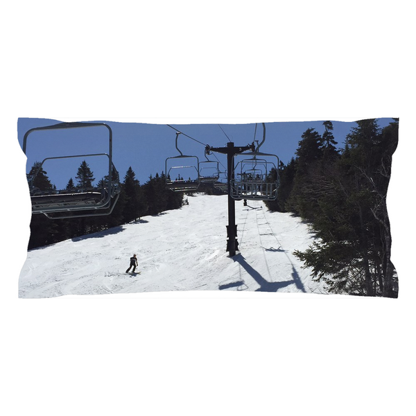 Blue Bird Skiing - Pillow Sham