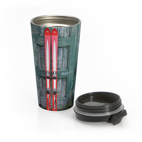 skiing inspired travel mug