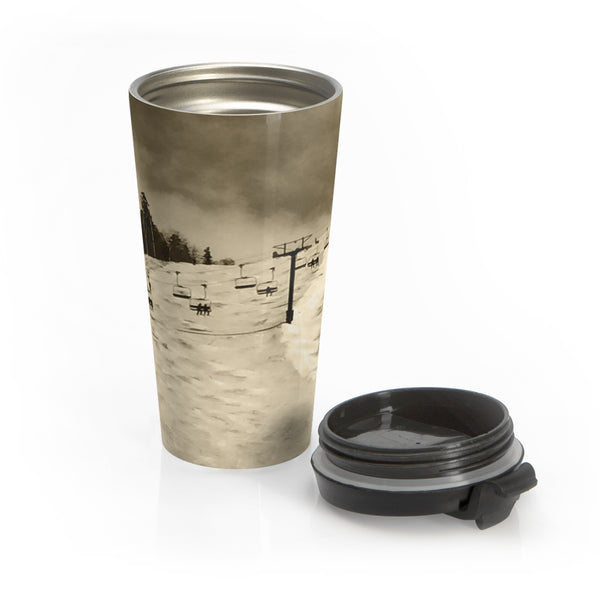 skiing inspired travel mug