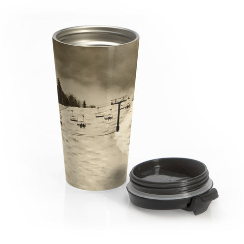 skiing inspired travel mug