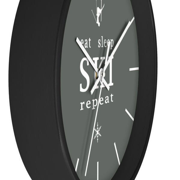 Wall clock - Eat Sleep Ski